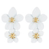 2 PCS Ladies Fashion Geometric Flower Earrings(White)