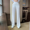 Autumn Irregular Design Sense Wide-Leg High-Waist Suit Pants Mopping Pants, Size: L(White)