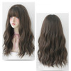 Ladies Long Hair Slightly Curly Wig Natural Fluffy Hair Cover, Color:Cool Brown