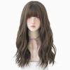 Ladies Long Hair Slightly Curly Wig Natural Fluffy Hair Cover, Color:Cool Brown