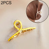 2 PCS Retro Cross Geometric Wild Hollow Hair Ornament Metal Hair Clip(Yellow)
