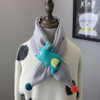 2 PCS Three-dimensional Cartoon Sealed Little Crocodile Children Scarf Winter Warm Wool Cross Bib, Size:60-80cm(Gray)