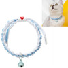 4 PCS Adjustable Pet Bell Color Cotton Woven Cat and Dog Universal Collar, Colour: Braided Blue