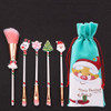 Christmas Makeup Brush Gift Elk Beginner Set Beauty Tool Set, Specification:Five Long Style-Single Side