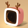 Mini Cute Pet Deer Heater  Student Home Desktop Portable Firearm,CN Plug, Product specifications: With Light(Pink)