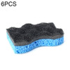 6 PCS Household Cleaning Sponge Kitchen Scouring Pad(Black )