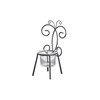 2 PCS Wrought Iron Chair Shaped Candle Holder Decoration Romantic Candle Light Table Decoration, Style:C(Black)