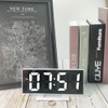 Multi-function Large Screen Electronic Clock Mute LED Mirror Alarm Clock(White Light with White Frame)