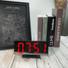 Multi-function Large Screen Electronic Clock Mute LED Mirror Alarm Clock(Red Light with Black Frame)
