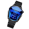 BINBONG 01 Men Locomotive Concept Diamond Dial Quartz Watch(Black Steel Blue Surface)