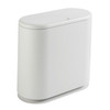 9L Home Double-Barrel Oval Plastic Trash Can with Lid Cover(White)