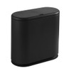 9L Home Double-Barrel Oval Plastic Trash Can with Lid Cover(Black)