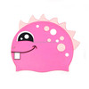 Children Cartoon Dinosaur Comfortable Silicone Swimming Cap(Pink)