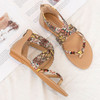 Ladies Summer Sandals Bohemian Stlye Casual All-Match Flat Shoes, Size: 39(Apricot)