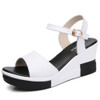 Fashion Simple Wedge Increased Open Toe Sandals for Women (Color:White Size:37)