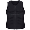 Men Zipper Vest Abdomen Corset Fitness Clothing, Size:XL(Black)