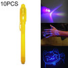 10 PCS Creative Magic UV Light Invisible Ink Pen Marker Pen(Yellow)