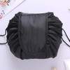 Fashion Waterproof Large Capacity Quick Drawstring Makeup Jewelry Storage Bag Women Travel Cosmetic Bag Toiletry Tool Kit(Black)