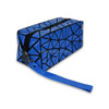 Laser Foldable Geometry Lingge Waterproof Portable Lady Cosmetic Bag Girl Portable Large Capacity(Blue)
