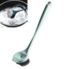 Kitchen Cleaning Non-stick Oil Small Waist Wash Pot Brush with Long Handle Brush(Green)