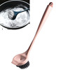 Kitchen Cleaning Non-stick Oil Small Waist Wash Pot Brush with Long Handle Brush(Pink)