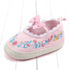 Newborn Baby Crib Shoes Bow Embroidery Princess Baby Soft Sole Anti-Slip Shoes(Pink)