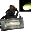 Detector Headlight LED+COB Floodlight Rechargeable Glare Work Light Auto Repair Head-mounted Flashlight, Colour: Black Set (3 Batteries, USB Wire, Color Box )