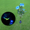 Solar LED Artificial Rose Lantern Garden Decoration Lawn Lamp(Blue)