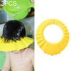 5 PCS Safe Baby Shower Cap Kids Bath Visor Hat Adjustable Baby Shower Cap Protect Eyes Hair Wash Shield for Children Waterproof Cap Yellow+wave