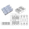 10 PCS Fast Terminal Block 2P Dual Pressing Terminal Connector Spring-Type Un-Lock Screw Connector, Specification: 928-3 White Wide