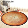 3D Growth Ring Pattern Bathroom  Living Room Carpets Home Decor Mat, Size:Diameter about 1m(Black Edged Wood Grain)