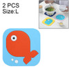 2 PCS Creative Cartoon Insulation Pad Home Dining Mat Coaster Silicone Anti-scalding Bowl Mat, Size:L(Fish)