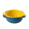 4 PCS Home Living Room Fruit Tray Kitchen Sink Double Creative Fruit Basket Drain Basket(Blue Yellow)