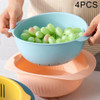 4 PCS Home Living Room Fruit Tray Kitchen Sink Double Creative Fruit Basket Drain Basket(Blue Pink)