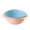 4 PCS Home Living Room Fruit Tray Kitchen Sink Double Creative Fruit Basket Drain Basket(Blue Pink)