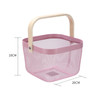 Kitchen Portable Vegetable Washing Drain Basket Square Thick Storage Basket Household Fruit Basket(Pink)