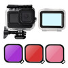 Waterproof Case + Touch Back Cover + Purple Red Pink Lens Filter for GoPro HERO10 Black / HERO9 Black