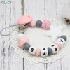 3 PCS  DIY Silicone Baby Pacifier Clip Colorful Pacifier Chain(Pink)