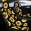 Car Seat Cover Car Cushion Car Seat Sunflower Printing, Product specifications: No Heating(Green Leaves on Black)