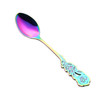Small Mini Stainless Steel Rose Flower Coffee Spoon Strring Spoon Teaspoon Tea Spoon Dessert Spoon Long Handle Tableware(Multicolor)