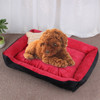 Dog Bone Pattern Big Soft Warm Kennel Pet Dog Cat Mat Blanket, Size: XL, 90×70×15cm(Black Red)