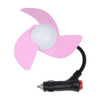 Mini Car Cigarette Lighter Powered 3-Blade Cooling Fan(Pink)