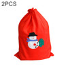 2 PCS Christmas Woven Santa Claus Snowman Candy Gift Bag(Snowman )
