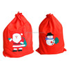 2 PCS Christmas Woven Santa Claus Snowman Candy Gift Bag(Snowman )