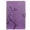 For Samsung Galaxy Tab S6 T860 / T865 Butterfly Flower Embossing Pattern Horizontal Flip Leather Case with Holder & Card Slots & Wallet(Purple)