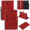 For Samsung Galaxy Tab E9.6 T560 Cat Bee Embossing Pattern Shockproof Table PC Protective Horizontal Flip Leather Case with Holder & Card Slots & Wallet & Pen Slot(Red)