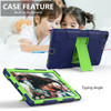 Shockproof Two-Color Silicone Protection Case with Holder for Galaxy Tab A 10.1 (2019) / T510(Dark Blue+Green)
