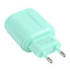 13-22 2.1A Dual USB Macarons Travel Charger, EU Plug(Green)