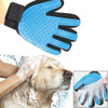 Left Hand Five Finger Deshedding Brush Glove Pet Gentle Efficient Massage Grooming(Sky Blue)