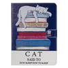 For Galaxy Tab A 10.5 / T590 Colored Drawing Pattern Horizontal Flip PU Leather Case with Holder & Card Slots(Book and  Cat)
